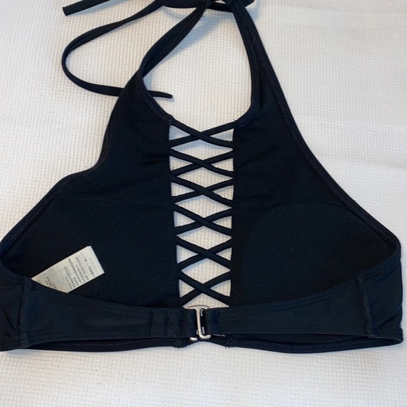 Hollister Bikini Top Cross Cross Halter Black Burgundy Size XS Bundle - Picture 8 of 10